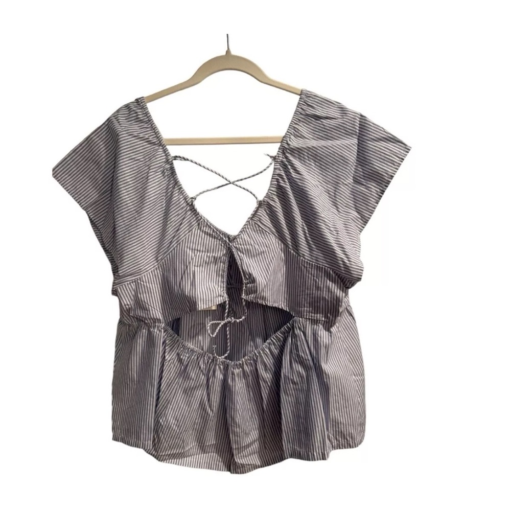NWT Lucky Brand Lace up blouse Plus Size - Picture 4 of 5
